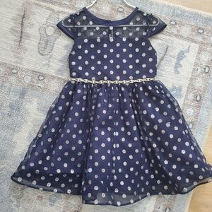 Rare Editions Girls Special Occasion Navy and Silver Formal Dress sz3T/3